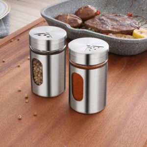 1pcs Stainless Steel Spice Jars Seasoning Cans Rotate Cover Salt Pepper shakers promax.pk