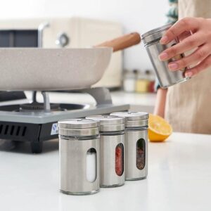 1pcs Stainless Steel Spice Jars Seasoning Cans Rotate Cover Salt Pepper shakers promax.pk