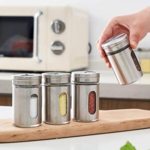 1pcs Stainless Steel Spice Jars Seasoning Cans Rotate Cover Salt Pepper shakers promax.pk