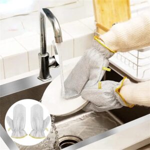 1 Pair Wire Dishwashing Gloves Kitchen Cleaning promax.pk