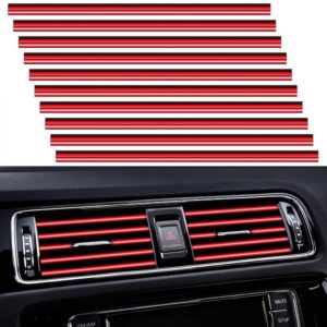 10 Pieces Red Universal Car Air Conditioner Vent Trim Decoration Strip Promax.pk