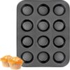 12 Cup Muffin Cupcake Pan Nonstick Mini Muffin Baking Pan promax.pk