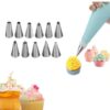 12 pcs Cake Decorating Nozzle with Piping Bag promax.pk