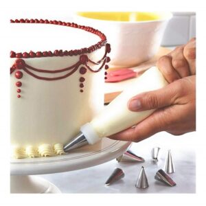 12 pcs Cake Decorating Nozzle with Piping Bag promax.pk