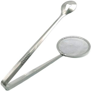 2 in 1 Fry Tool Filter Spoon Snack Strainer with Clip Oil Frying promax.pk