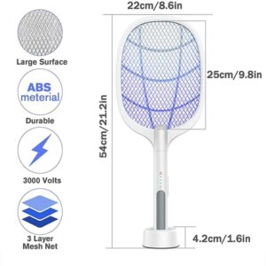 2 in 1 Mosquito Bat Killer Racket Rechargeable Handheld Electric Fly Swatter Automatic Mosquito Racket Promax.pk