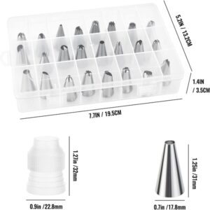 24 Piece Piping Tips Set with Storage Box, Stainless Steel Nozzles promax.pk