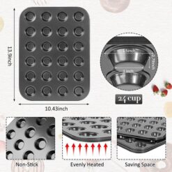 24 holes Mini Muffin Cupcakes Mould Baking Bakeware Tray Pan promax.pk