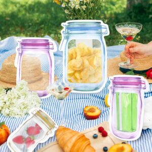 3pcs Clear Plastic Waterproof Double Seal Window Bag Reusable Mason Jar Bottle Bag promax.pk