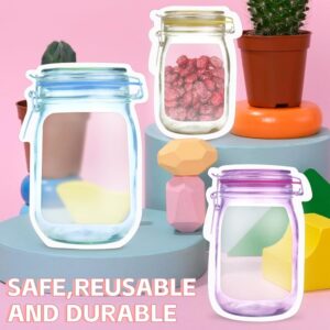 3pcs Clear Plastic Waterproof Double Seal Window Bag Reusable Mason Jar Bottle Bag promax.pk