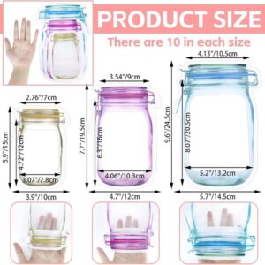 3pcs Clear Plastic Waterproof Double Seal Window Bag Reusable Mason Jar Bottle Bag promax.pk