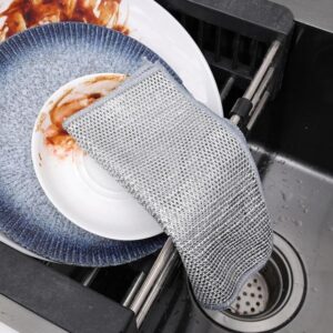 3pcs Multipurpose Non-Scratch Scrubbing Wire Dishwashing Rags,Durable Kitchen Scrub Cloth promax.pk