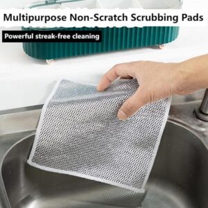 3pcs Multipurpose Non-Scratch Scrubbing Wire Dishwashing Rags,Durable Kitchen Scrub Cloth promax.pk