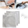 3pcs Multipurpose Non-Scratch Scrubbing Wire Dishwashing Rags,Durable Kitchen Scrub Cloth promax.pk