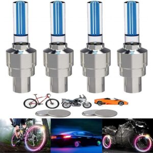 4 Pack LED Bike Wheel Lights Car Tire Valve Stems Caps Bicycle Motorcycle Waterproof Tyre Spoke Flash Lights Promax.pk