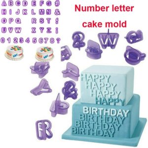 40Pcs Set Alphabet Letter Number Fondant -Biscuit Cookie Baking Mould promax.pk