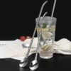 4pcs Stirring Spoon Straw Drinking Straw Mixing Spoons for Metal Drinking Straws Stainless Steel promax.pk