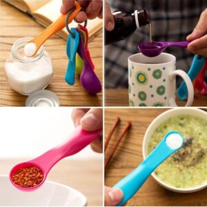 5 in 1 Colorful Plastic Tea Flour Coffee Measuring Spoons promax.pk