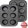 6 Cup Cupcake Baking Pan Carbon Steel Coating Nonstick Muffin Tray promax.pk