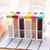 6 pcs Jar Spice Rack Plastic Seasoning Pepper Salt Spice Masala Box promax.pk