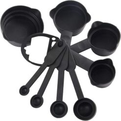 Baking Tools Combo of 2 Pieces Silicon Spatula-Brush Set, 1 Stainless Steel Egg BeaterWhisker and 8 Pieces Measuring Cup, Spoon Set promax.pk