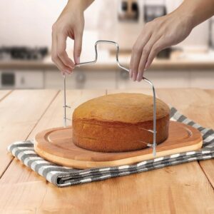 Adjustable 2 Wire Layer Cake Cutter and Leveler Stainless Steel promax.pk