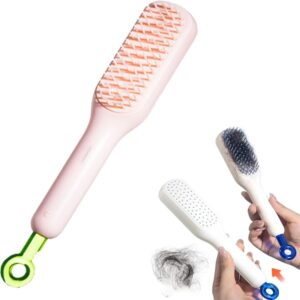 Anti Static Telescopic Hair brush Entangled Automatic Cleaning Portable Comb Promax.pk