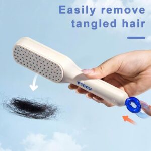 Anti Static Telescopic Hair brush Entangled Automatic Cleaning Portable Comb Promax.pk