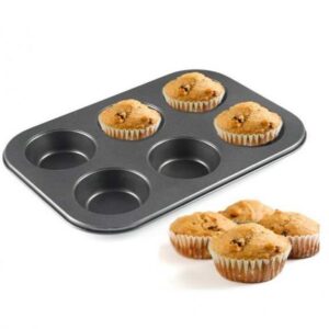 Best Cupcake Deal- 6 Cupcake tray Muffin Baking Tray+ Cupcake Muffin Paper Liners 50 Pcs Multicolor+ Non Stick Spatula and Oiling Brush promax.pk