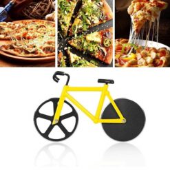 Bicycle Pizza Cutter,Non-stick Bike Pizza Slicer, Dual Stainless Steel Cutting Wheels promax.pk