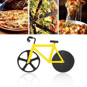 Bicycle Pizza Cutter,Non-stick Bike Pizza Slicer, Dual Stainless Steel Cutting Wheels promax.pk