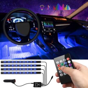 Car Interior Lights 4pcs 12 LED Car Floor Atmosphere Glow Neon lights Promax.pk