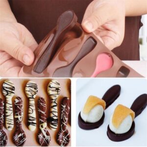 Chocolate Mold 6 Cavity Scoop Shaped Creative Jelly Mold Non Stick Candy Mold Silicone Mold promax.pk