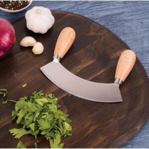 Chopper and Mincing Knife with Double Handles, Stainless Steel promax.pk