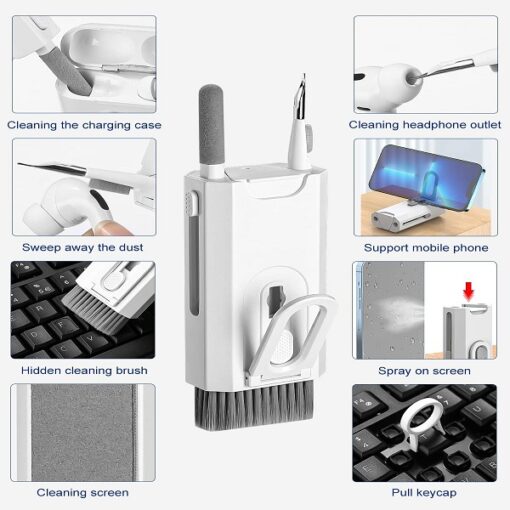 8 in 1 Multifunctional Keyboard Cleaning Brush with Keycap Puller promax.pk
