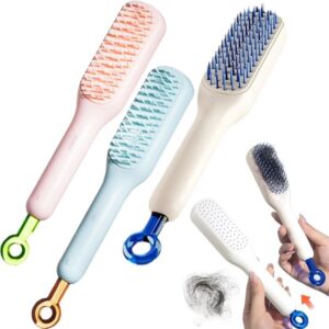 Anti Static Telescopic Hair brush Entangled Automatic Cleaning Portable Comb Promax.pk