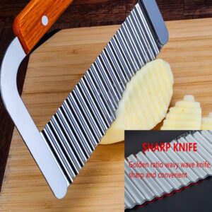 Crinkle Potato Cutter Wavy Chopper Knife Stainless Steel Blade promax.pk