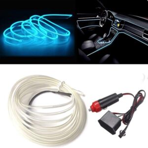 EL Wire Ice Blue Color 3 Meters Car Interior Decoration Cold Light Line Promax.pk