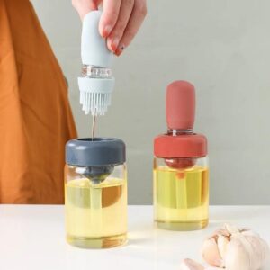 Glass Oil Bottle with Silicone Brush Promax.pk