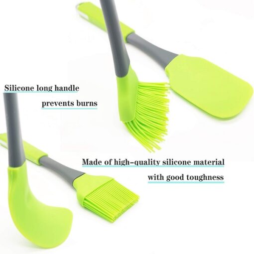 Green Silicone Spatula and Pastry Brush Set Promax.pk