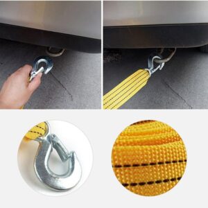 4m 3T Car Towing Rope Strap with Hooks, Heavy Duty Tow Strap Car Towing Rope Promax.pk