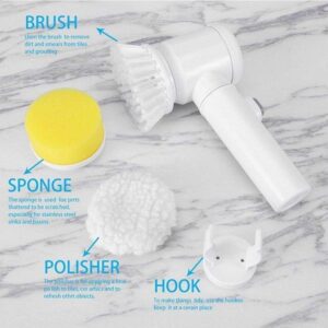 Electric Cleaning Brush 5 in 1 Magic Power Scrubber with 3 Brush Heads Promax.pk