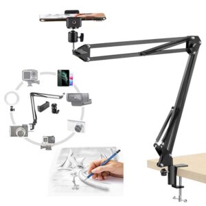 Overhead Tripod Articulating Arm Phone Holder mount, Lazy tripod Video Webcam Arm Stand promax.pk