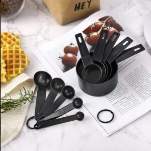 10pcs Plastic Measuring Cup and Spoon Set Black promax.pk