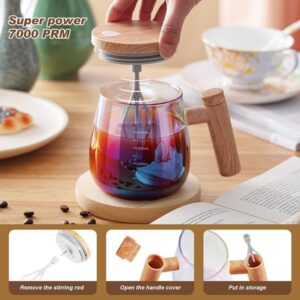 Self Stirring Electric Glass Mixing Mug with Handle & Lid promax.pk