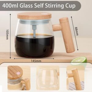 Self Stirring Electric Glass Mixing Mug with Handle & Lid promax.pk