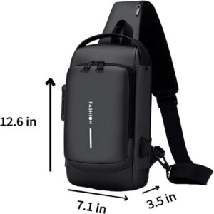 USB Charging Sport Sling Anti theft Shoulder Bag Waterproof promax.pk