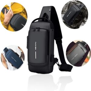 USB Charging Sport Sling Anti theft Shoulder Bag Waterproof promax.pk