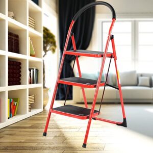 3 Step Iron Folding Ladder Stool Stepladders Promax.pk