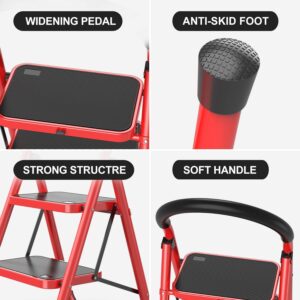 3 Step Iron Folding Ladder Stool Stepladders Promax.pk